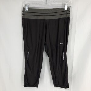 Nike Relay Low Rise Running Capri Leggings Reflective Brown Pants 409483 Medium